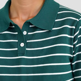 Gestreiftes Polo-Shirt in Dunkelgrün