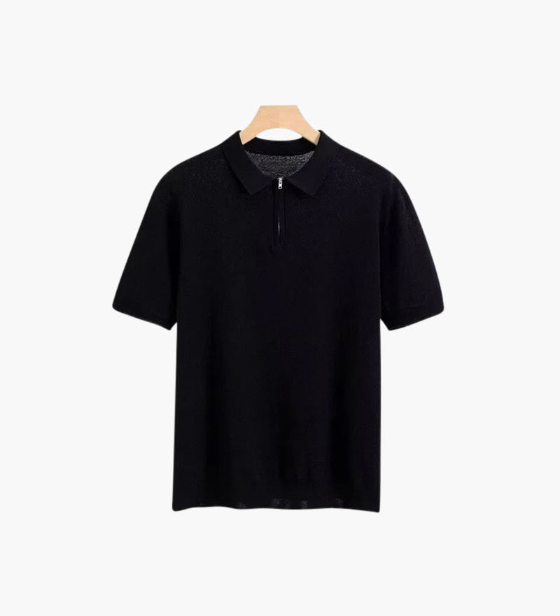 Brooks | kurze Ärmel Männer halb Reißverschluss stricken Poloshirt