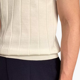 Ian | Business casual Herren Slim Fit Strick-Poloshirt mit Gerippt Muster