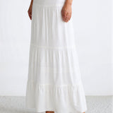 Luftiger Maxirock mit Spaghettiträger-Optik