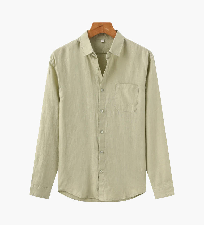 Kai | Lightweight Langarm Herren Sommer Leinenhemd