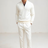 Minimalistischer Sweatshirt mit Reißverschlusskragen