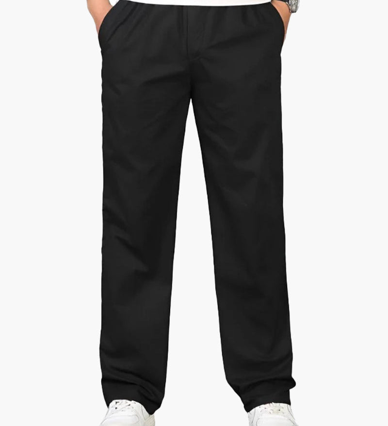 Ryan | Geradem Schnitt Freizeit Baumwolle-Hose mit Elastikbund