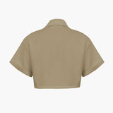 Janice | Stylisches Kurzarm Crop Shirt mit kragen