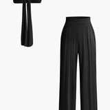 Lara | Elegantes Zweiteiler-Set mit Schleifen-Bandeau & Weitbein-Hose