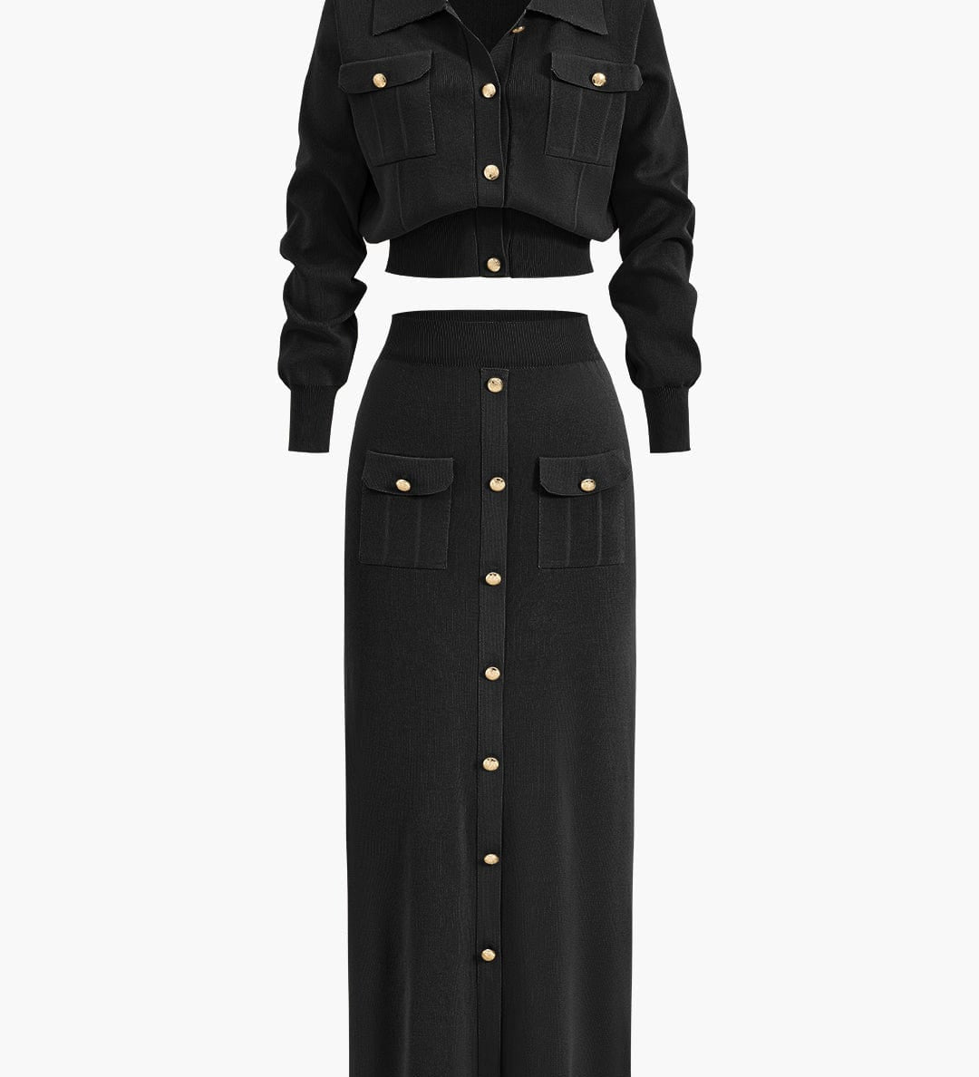 Aviana | Strick-Set mit Blazer und Rock