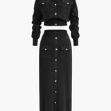 Aviana | Strick-Set mit Blazer und Rock