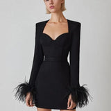 Sofia | Elegantes Minikleid mit Federdetails