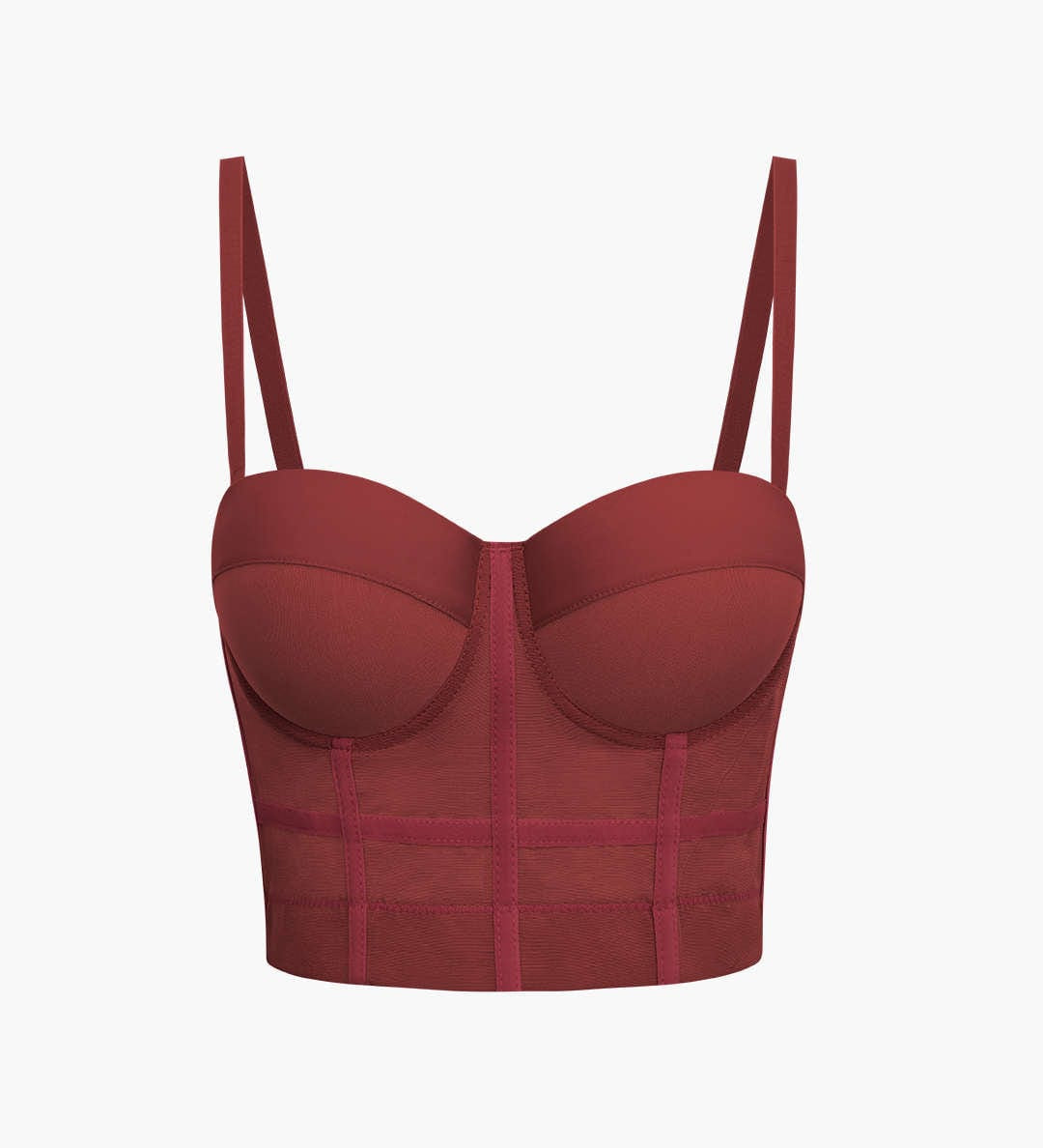 Ida | Figurbetontes Bustier-Top mit Bügel-Cups und transparenter Mesh-Struktur