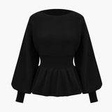 Amelie | Elegantes Strick-Set mit Peplum-Top & Bleistiftrock