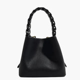 Yamina | Elegante strukturierte Handtasche mit geflochtenem Henkel