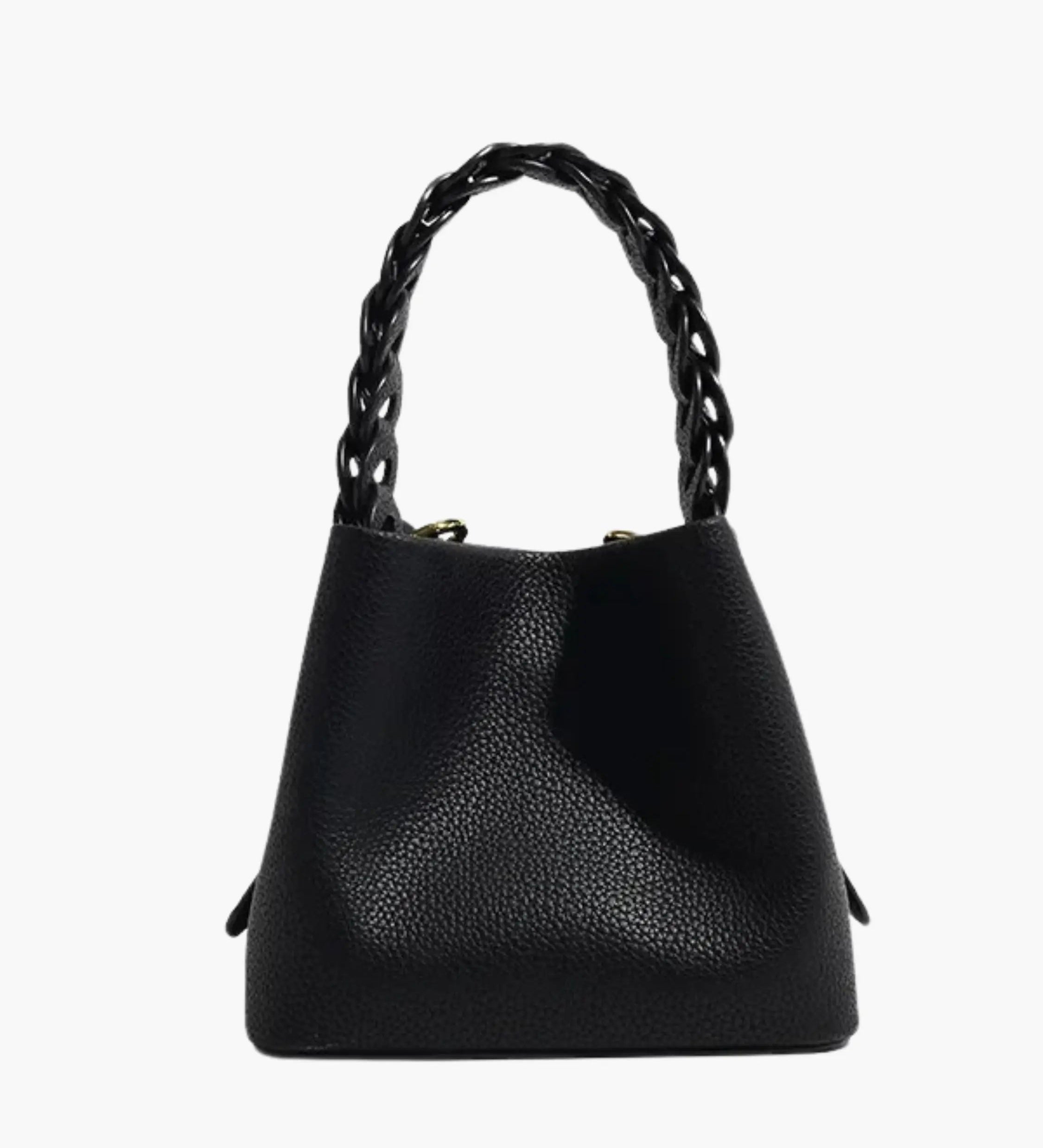 Yamina | Elegante strukturierte Handtasche mit geflochtenem Henkel