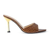 Isabelle | Luxus Schwarze Croc-Embossed Mule Heels – Elegant & Stilvoll