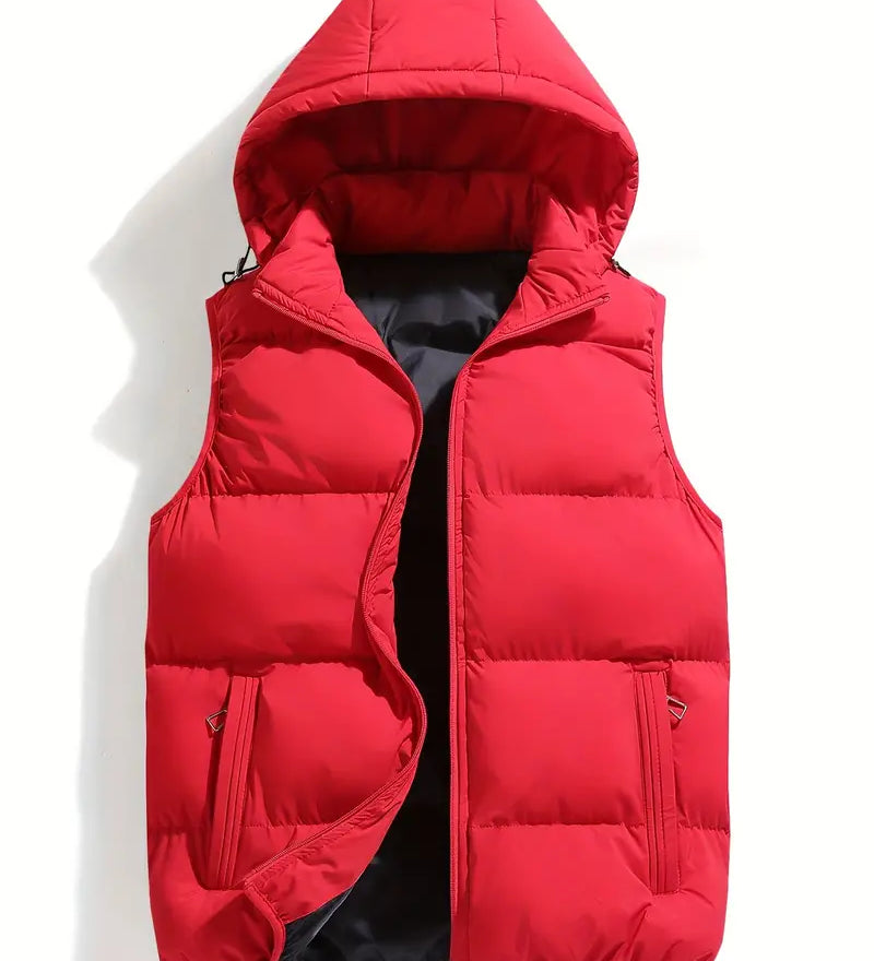 Isaac | Leichter Körperwärmer Herren Winter Steppweste mit Kapuze