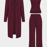 Luanne | Elegantes Dreiteiliges Set aus Geripptem Strick