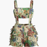 Theresia | Vintage-inspiriertes Zweiteiler-Set mit Blumenmuster