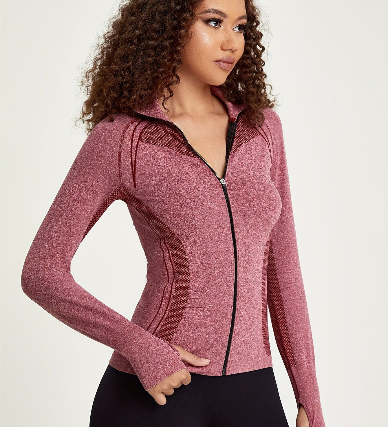 Elisa | Nahtlose Sportjacke mit Reißverschluss