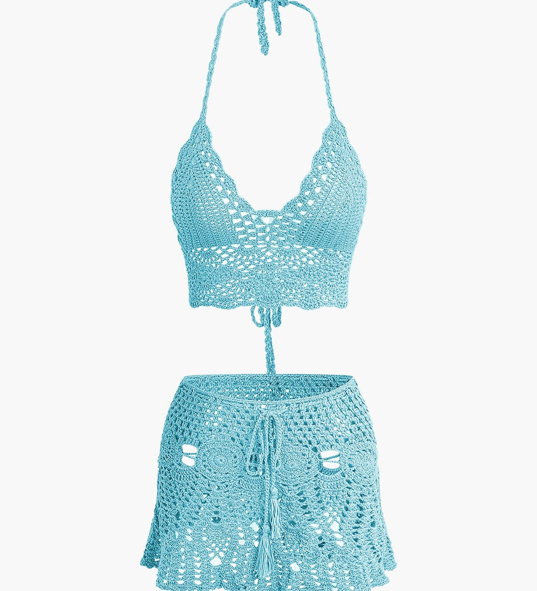 Marina | Häkel-Zweiteiler mit Crop-Top & Minirock