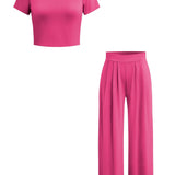 Luna | Elegantes Zweiteiler-Set mit Crop-Top & Palazzo-Hose