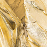 Elfriede | Glänzender Metallic-Midirock mit Crinkle-Effekt und elastischem Bund