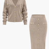 Charlotte | Strick-Set mit Cardigan & Bleistiftrock