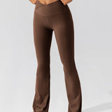 Elora | High-Waist Flare Leggings mit Crossover-Bund