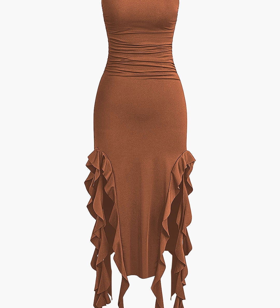 Sofia | Elegantes Bandeau-Maxikleid mit Volant-Details – Zeitlose Raffinesse