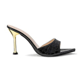 Isabelle | Luxus Schwarze Croc-Embossed Mule Heels – Elegant & Stilvoll
