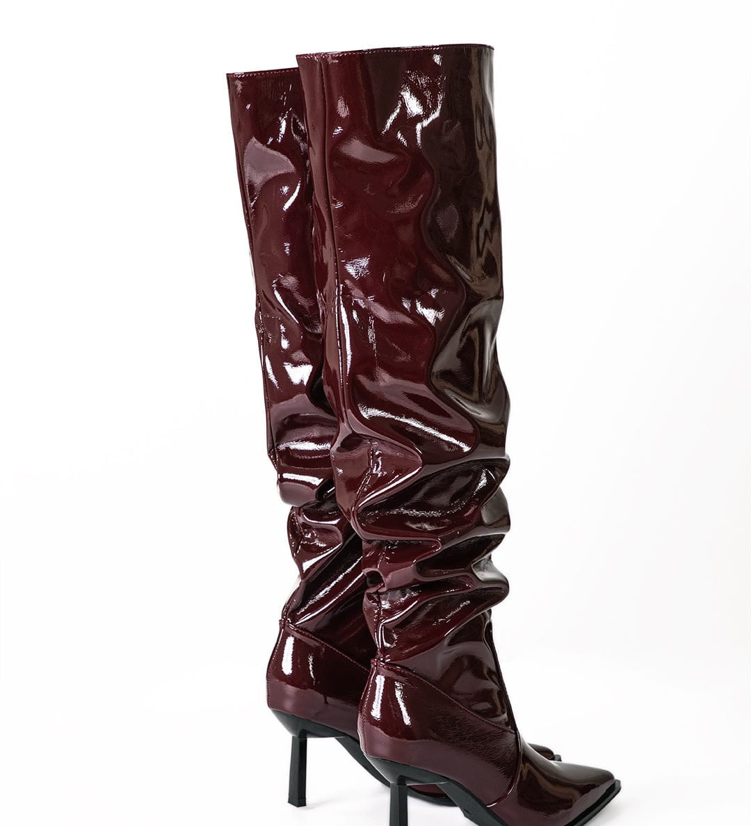 Ava | Lackleder-Stiefel mit gerafftem Schaft - Zendoo.de