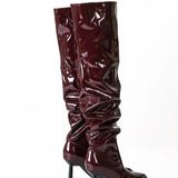 Ava | Lackleder-Stiefel mit gerafftem Schaft - Zendoo.de