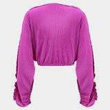 Kendall | Elegantes Plissee-Zweiteiler-Set mit Crop-Top & Weithose