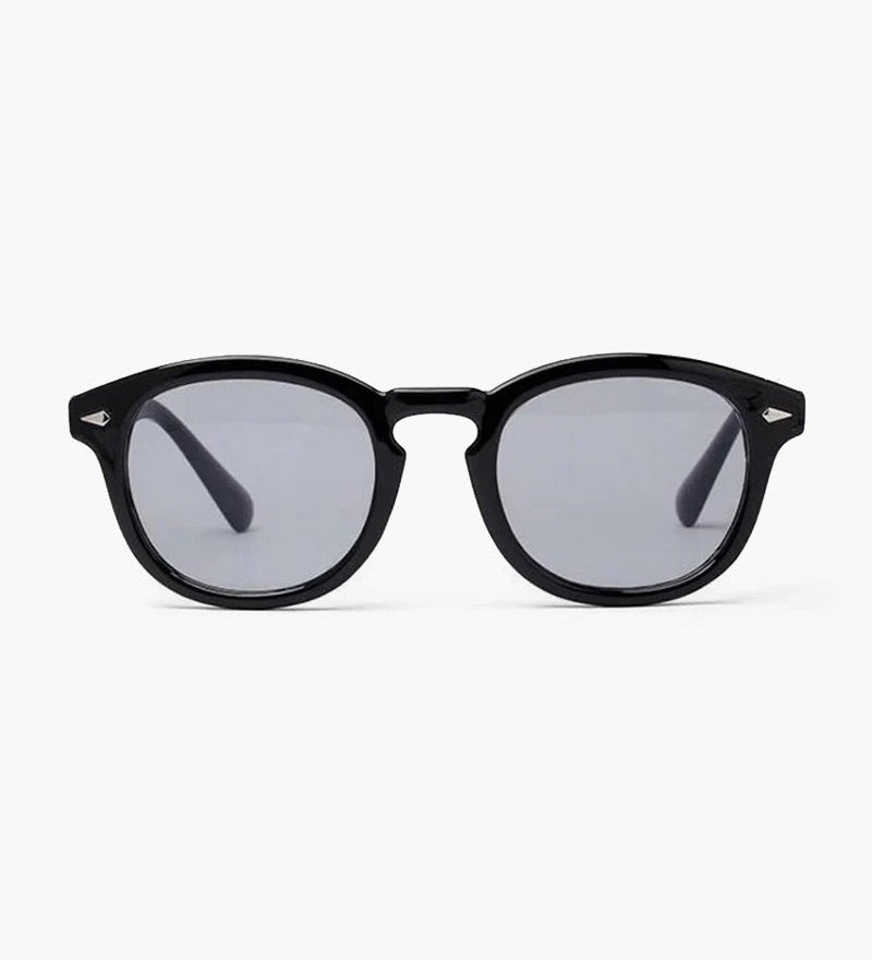 Jayden | Schwarzer Rahmen Runde Sonnenbrille für Männer