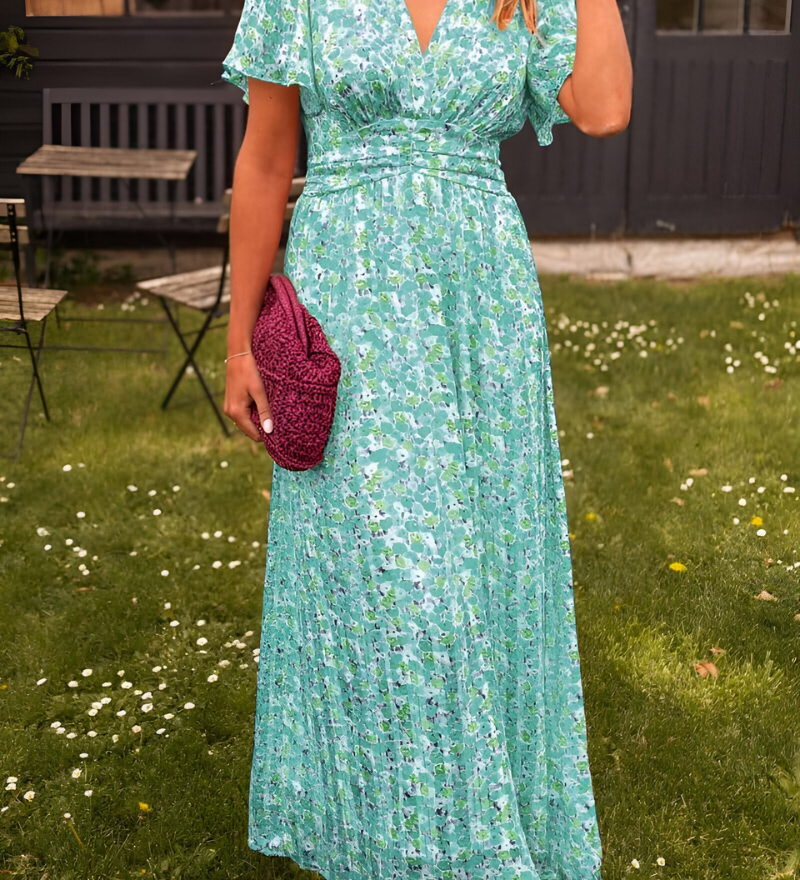 Ava™ | Elegantes Maxikleid mit V-Ausschnitt und femininer Passform