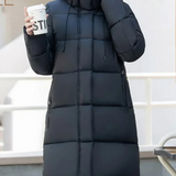 Astrid | Stylische khakifarbene Pufferjacke mit Kapuze und Reißverschluss