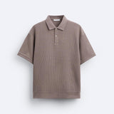 Kurzärmeliges Poloshirt in Cremeweiß – Minimalistisch und Bequem