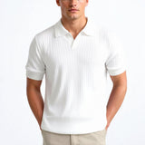 Geripptes Herren-Poloshirt mit kurzen Ärmeln – Elegant & Zeitlos