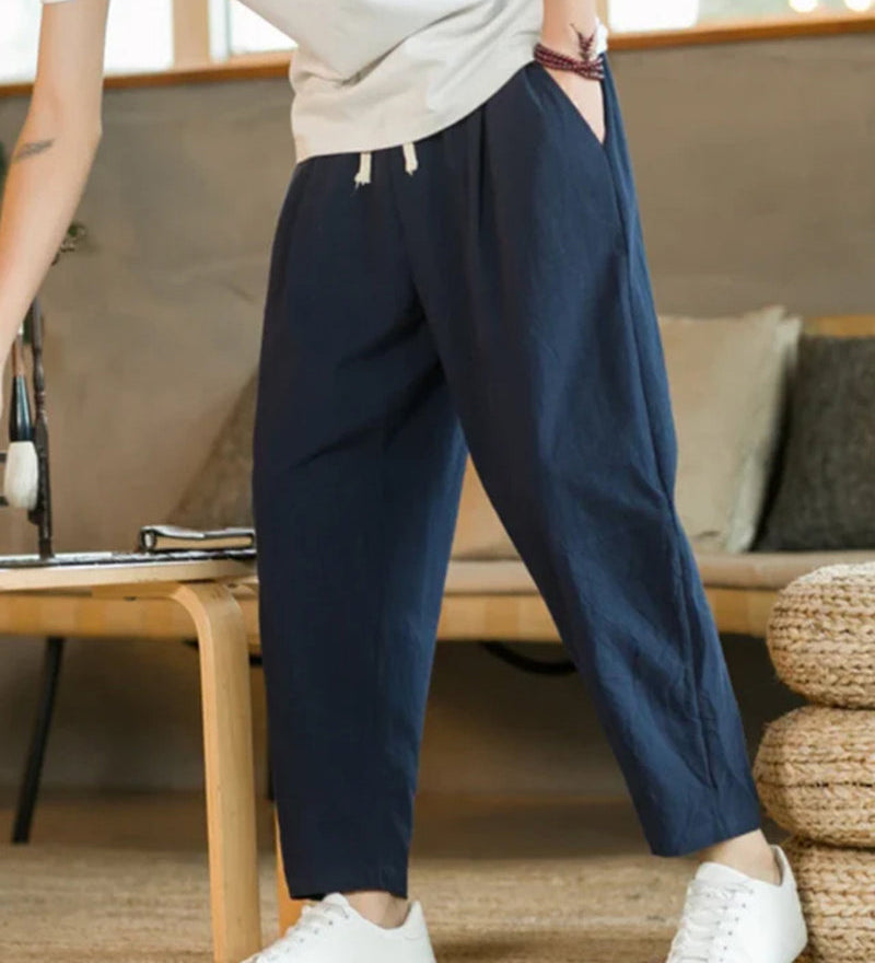 Jeremiah | Locker geschnittene Plissee-Sommerhose mit Kordelzug