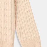 Eleganter Zopfstrickpullover mit Reißverschluss