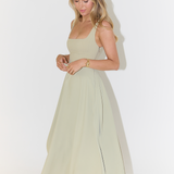 Bella | Elegantes Maxikleid A-Linie mit breiten Trägern – Schwarz, Weiß, Mintgrün