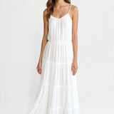 Luftiger Maxirock mit Spaghettiträger-Optik