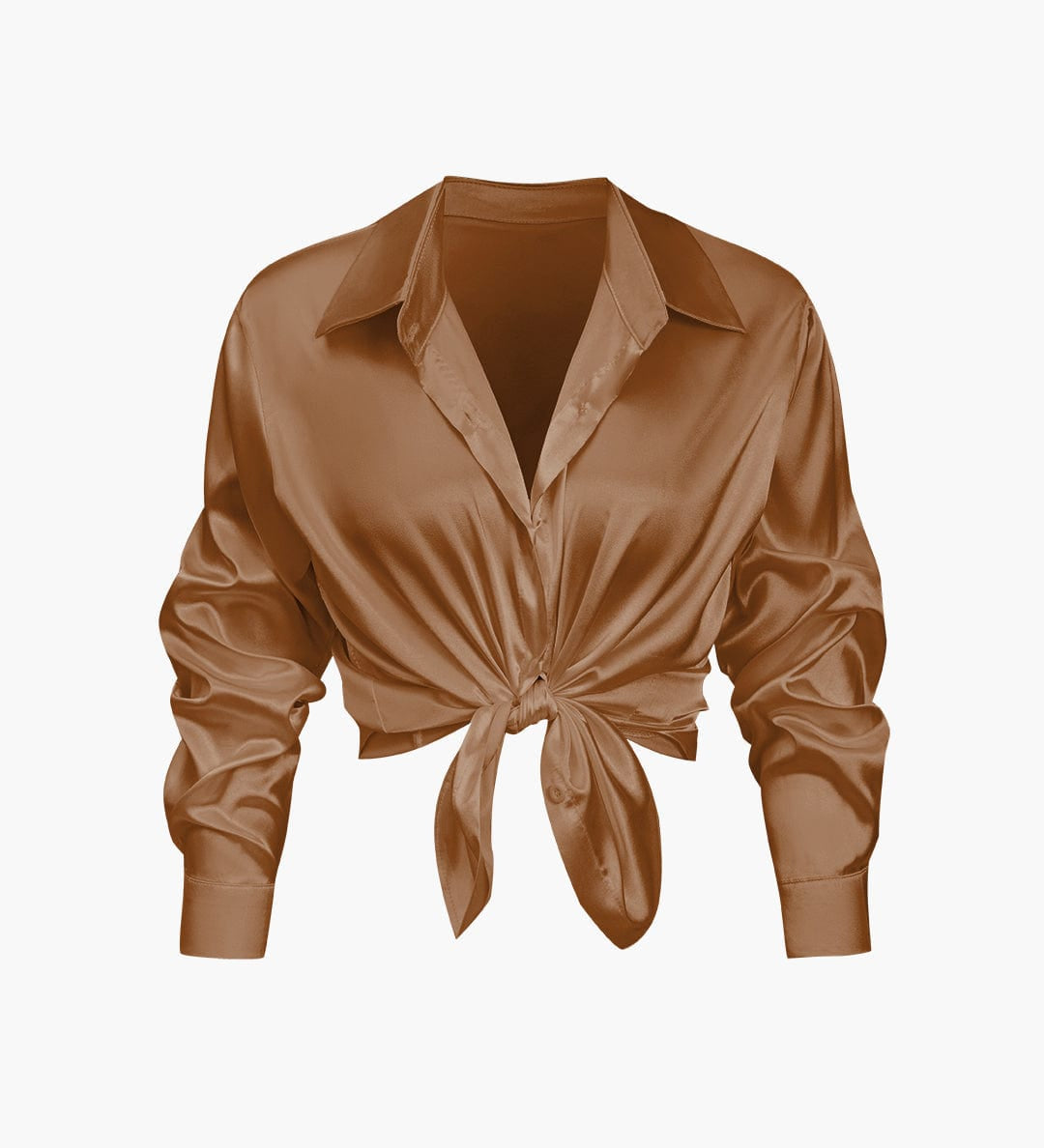 Florentine | Elegante Langarm-Bluse aus seidigem Satin