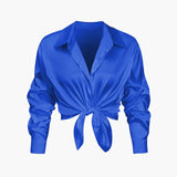 Florentine | Elegante Langarm-Bluse aus seidigem Satin