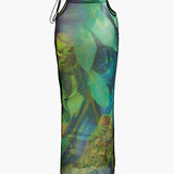 Rosina | Zweiteiliges Set mit abstraktem Print & Bandeau-Top