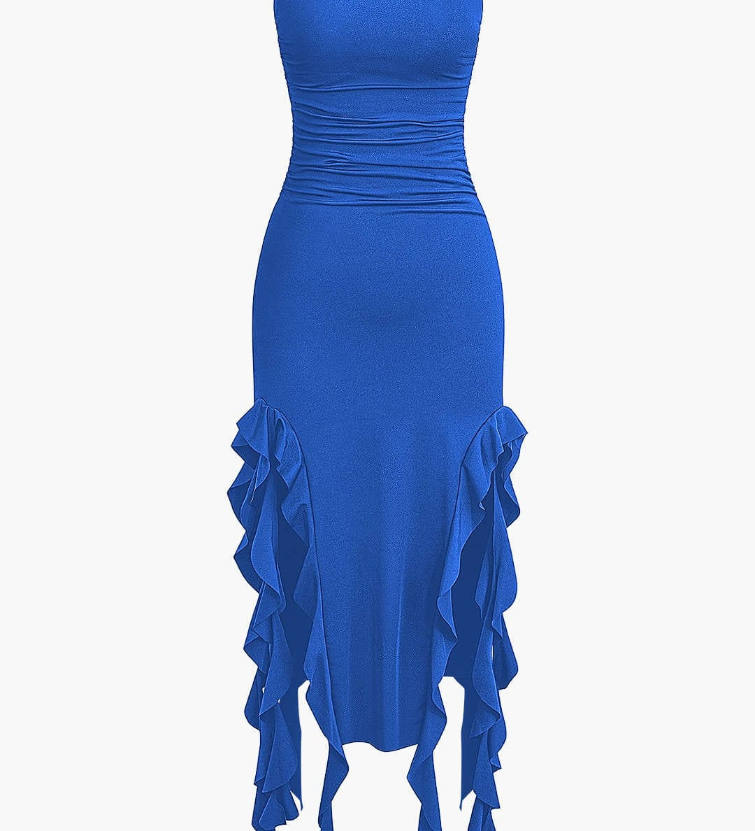 Sofia | Elegantes Bandeau-Maxikleid mit Volant-Details – Zeitlose Raffinesse