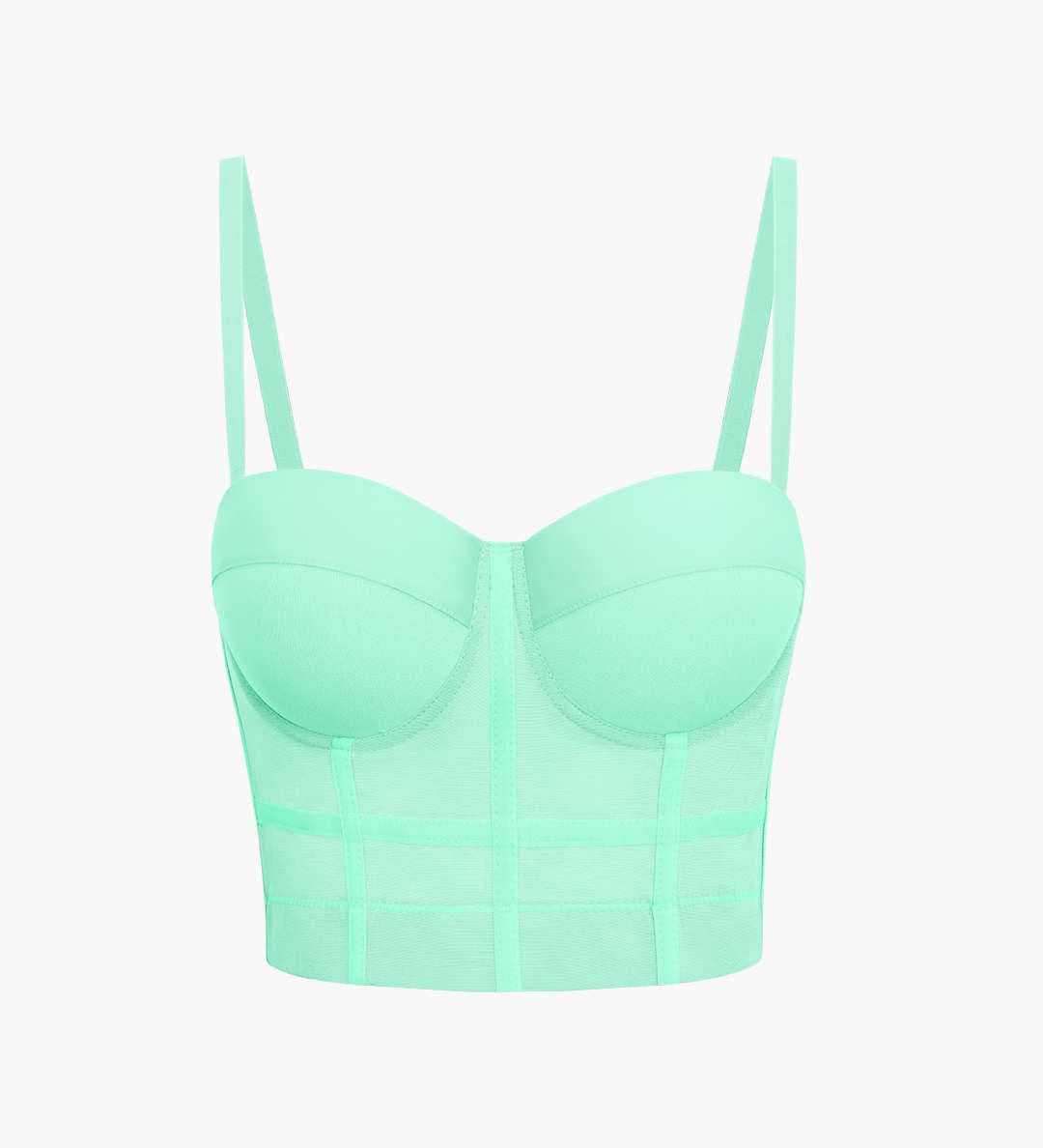 Ida | Figurbetontes Bustier-Top mit Bügel-Cups und transparenter Mesh-Struktur