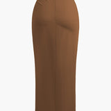 Fridoline | Eleganter Midirock mit Wickeloptik, Drapierung und hohem Schlitz