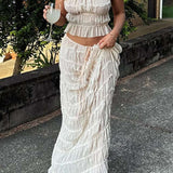 Elise | Romantisches Zweiteiler-Set mit Plissee-Top & Maxirock