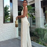 Isabelle | Eleganter Zweiteiler mit Neckholder & Weitbein-Hose