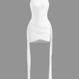 Vera | Elegantes High-Neck Bodycon Minikleid mit Drapierung