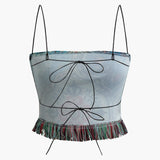 Greta | Verspieltes Zweiteiler-Set mit Boho-Print & Fransen